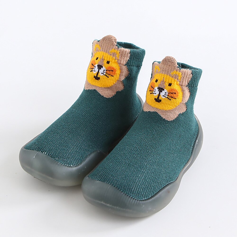 1 paire mignon dessin animé bébé chaussettes anti-dérapant chaussures chaussettes avec semelles en caoutchouc bébé fille garçon -né printemps été doux plancher chaussettes: green / 6-12M(20-21)