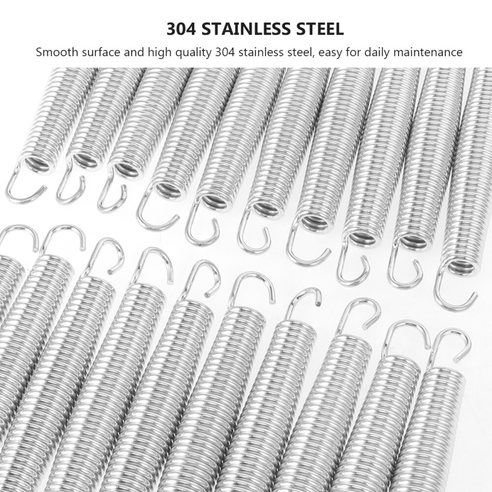 20PCS Trampoline Springs Stainless Steel Tension Spring Versatile Double Hook Spring Sturdy Extension Spring for Home Store Use