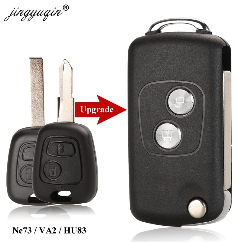 Jingyuqin 2 btn muokattu flip kauko-auton avaimen kuori citroen  c1 c2 c3 c4 picasso xsara peugeot 206 306 307 107 207 407 kumppani