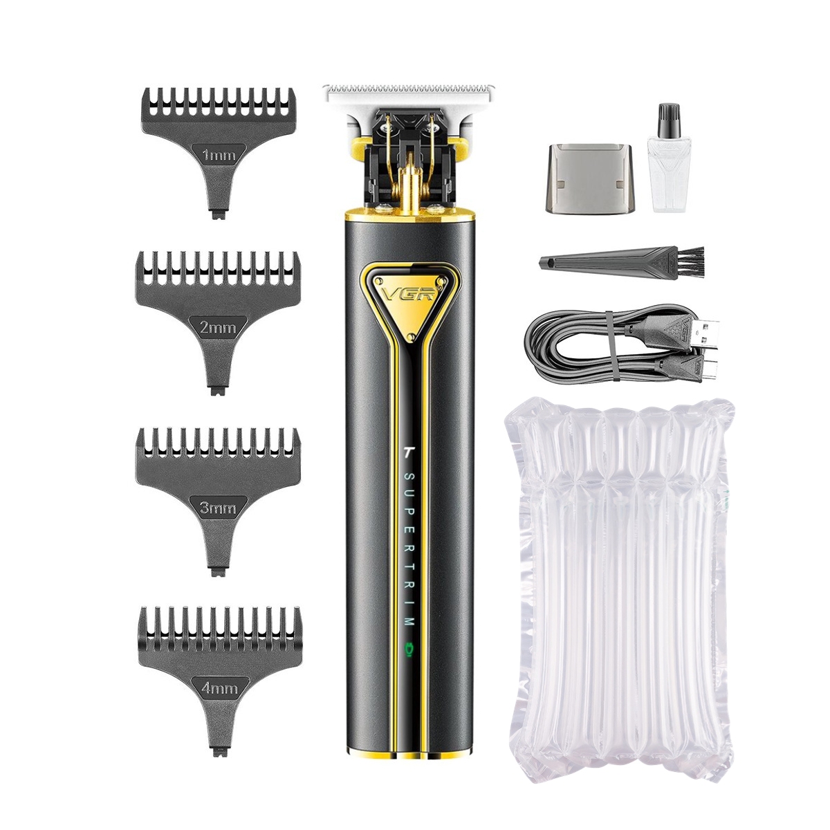 VGR Hair Clipper T9 Hair Trimmer Hair Cutting Machine Metal Wireless Electric Rechargeable Clippers for Men V-009: green