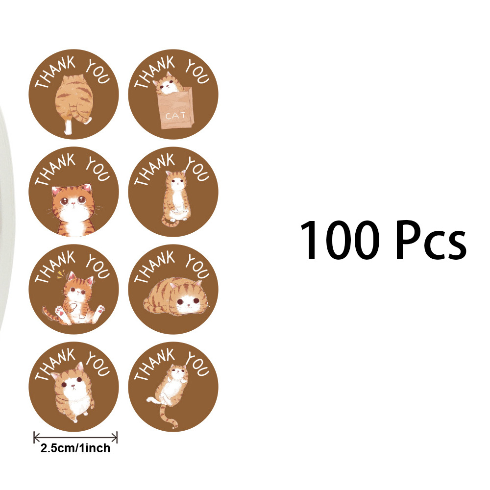 100-500 Stuks Cartoon Dieren Stickers Afdichting Etiketten Voor Leraar Kinderen Kind Briefpapier Dank U Business Inch 2.5 Cm Kawaii: green
