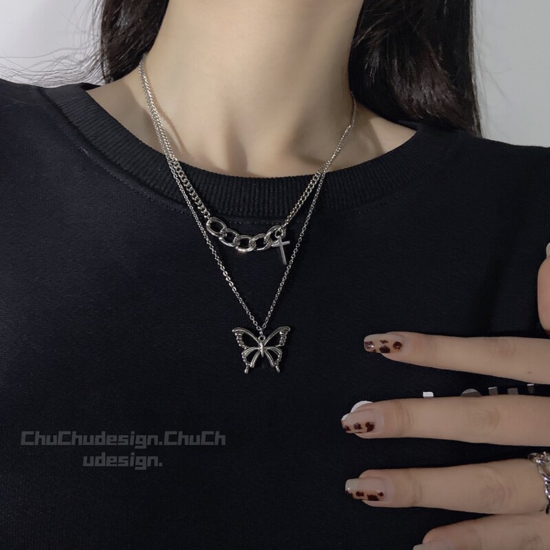 butterfly necklace clavicle chain goddessnecklace