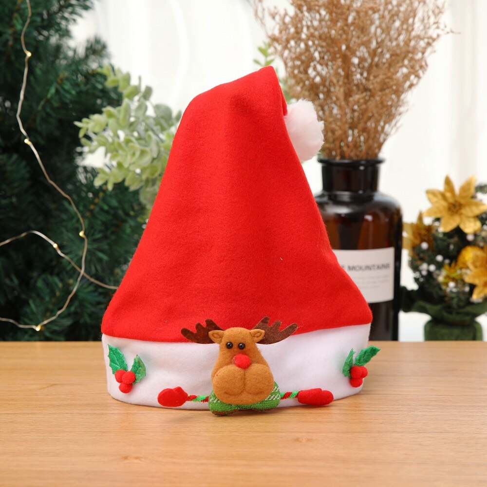 1 pièces bonhomme de neige père noël Elk noël chapeaux fête pour bébé adulte père noël chapeaux nouvel an décoration enfants fête fournitures: v