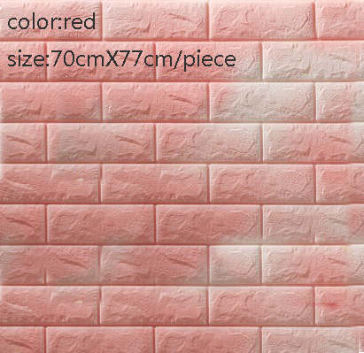 70cm x77cm 3d stereo farvegradient væg mursten mønster vandtæt og fugtfast tapet: Rød