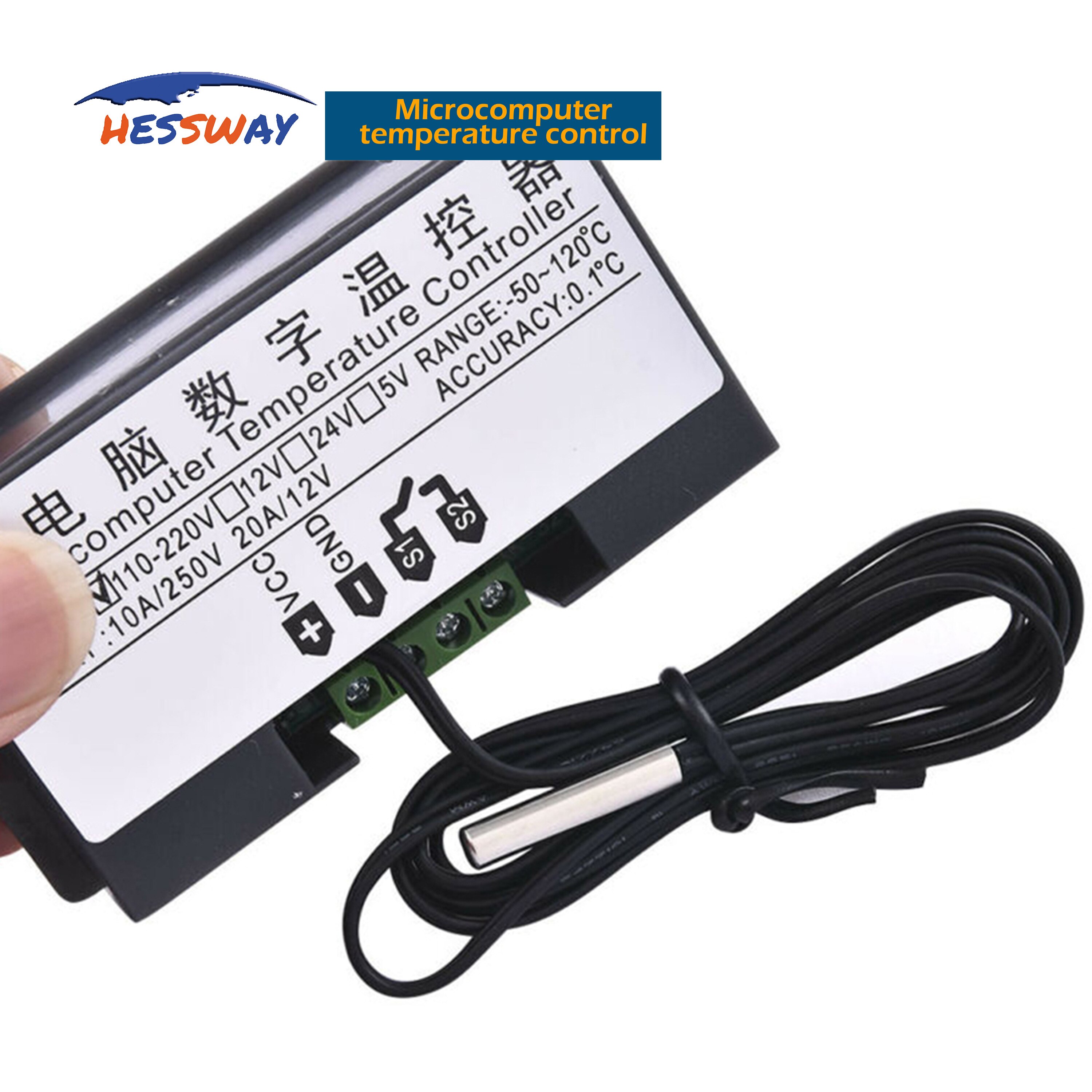 Termostato Digitale W3230 Con Sonda 20A – Display LED – Controllo Caldo/Freddo – AC110-220V 1500W