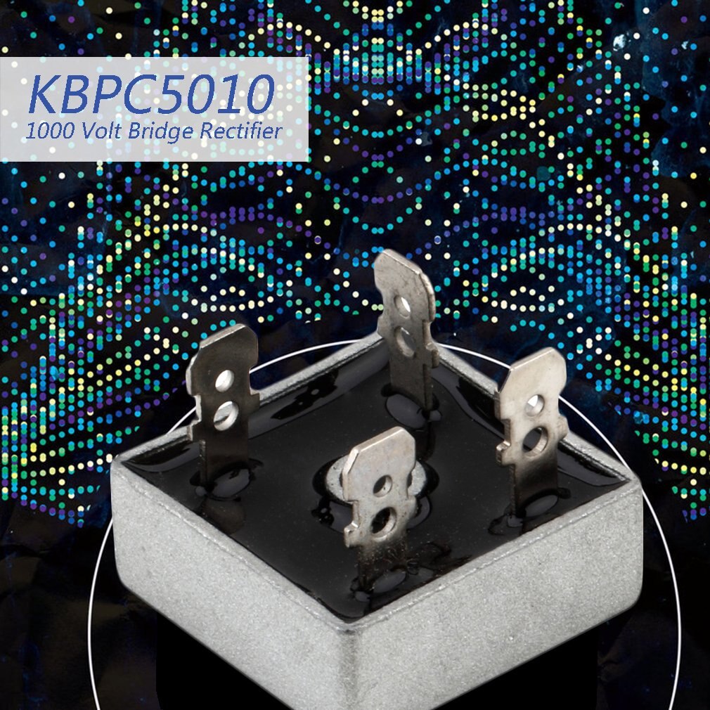 KBPC5010 1000 Volt Bridge Rectifier 50 Amp 50A Metal Case for Heat Dissipation 1000V Square Shape Single Phases Diode Bridge