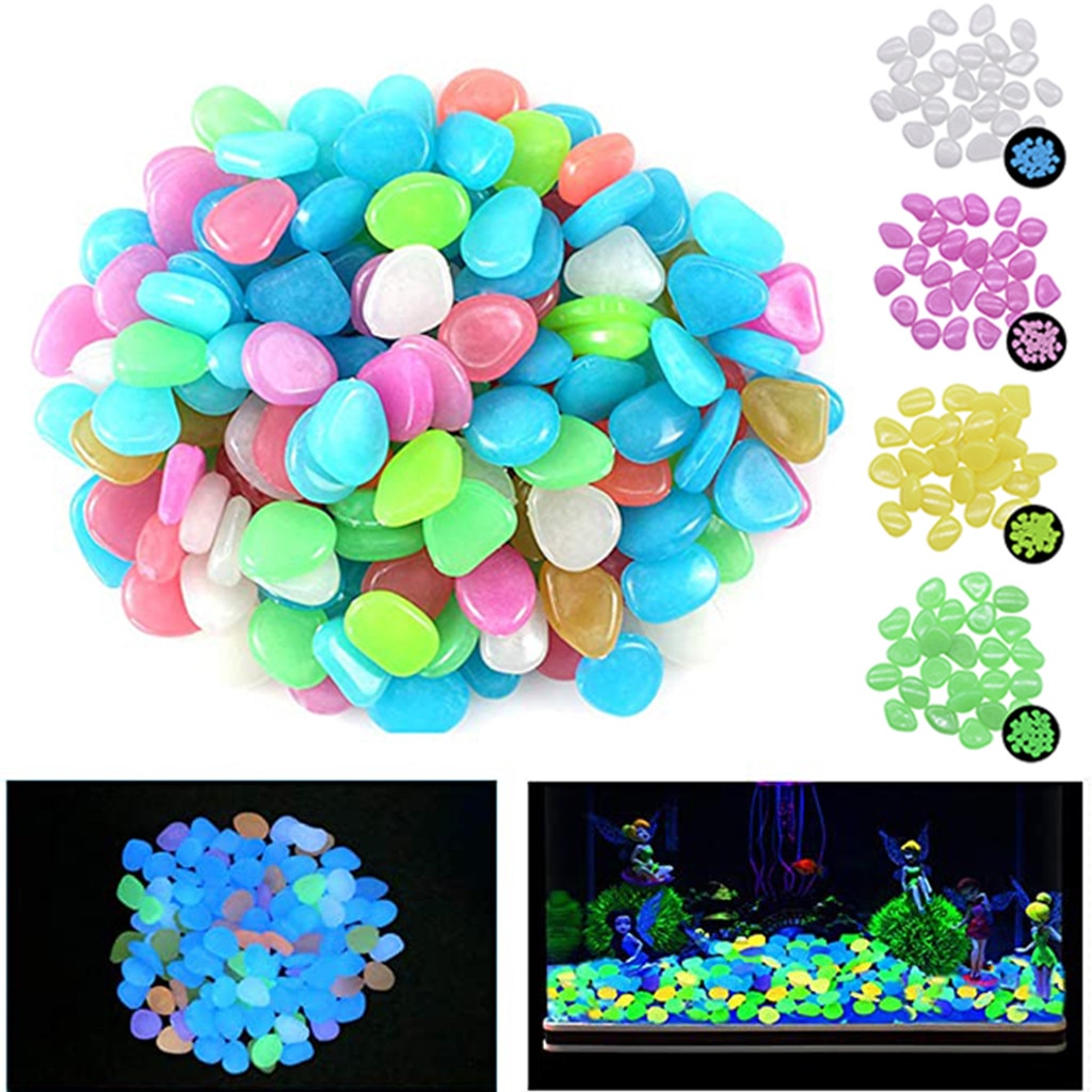 100 sztuk świecące w ciemności kamienie świecące kamienie fluorescencyjne jasne kamyki świecące kamienie robić akwarium dekoracje ogrodowe gorący