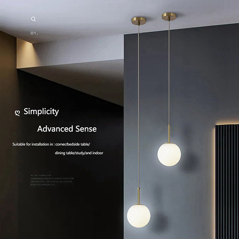 Nordic Glas Ball Anhänger Lichter Spannung 110V 220V Wohnkultur Esszimmer Schlafzimmer Nachttisch Ecke Hängen Lampen für Decke