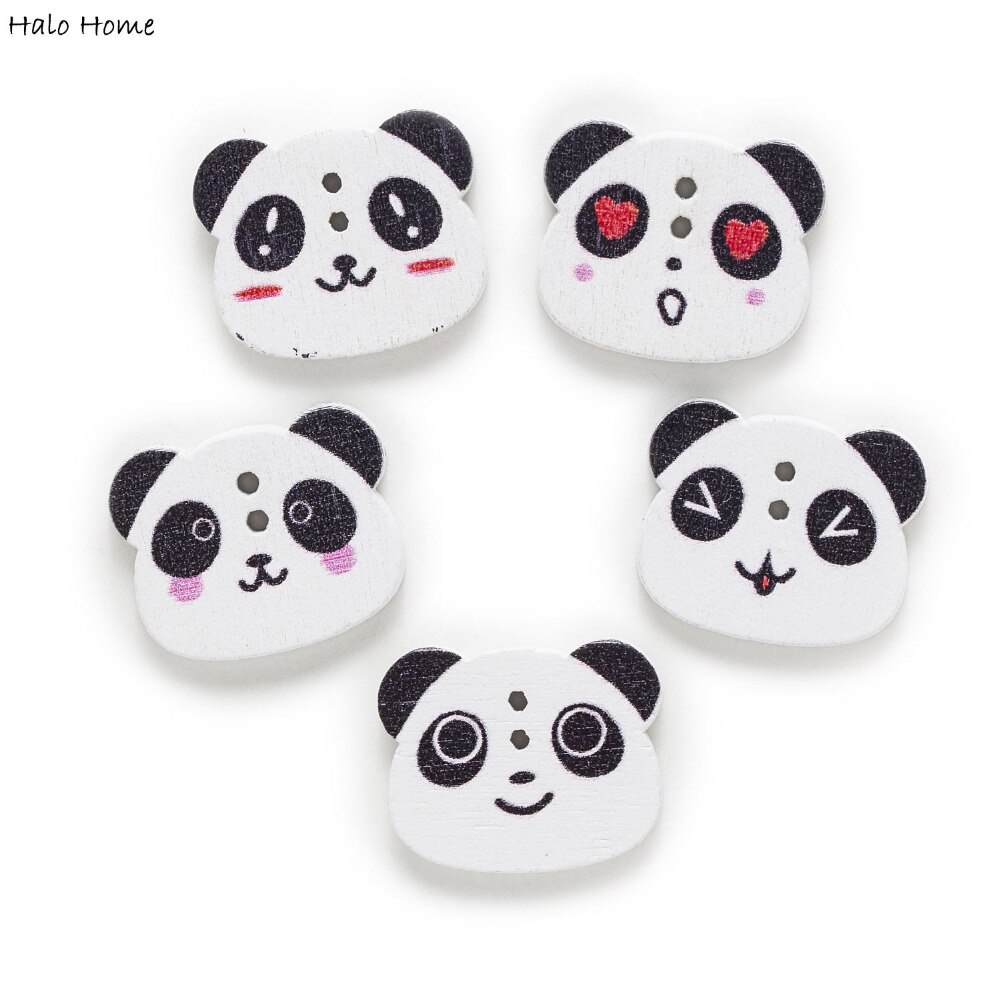 30 stk panda træ knapper til syning scrapbooking tøj hovedbeklædning håndlavet håndværk boligindretning tilbehør gør-det-selv 22 x 18mm