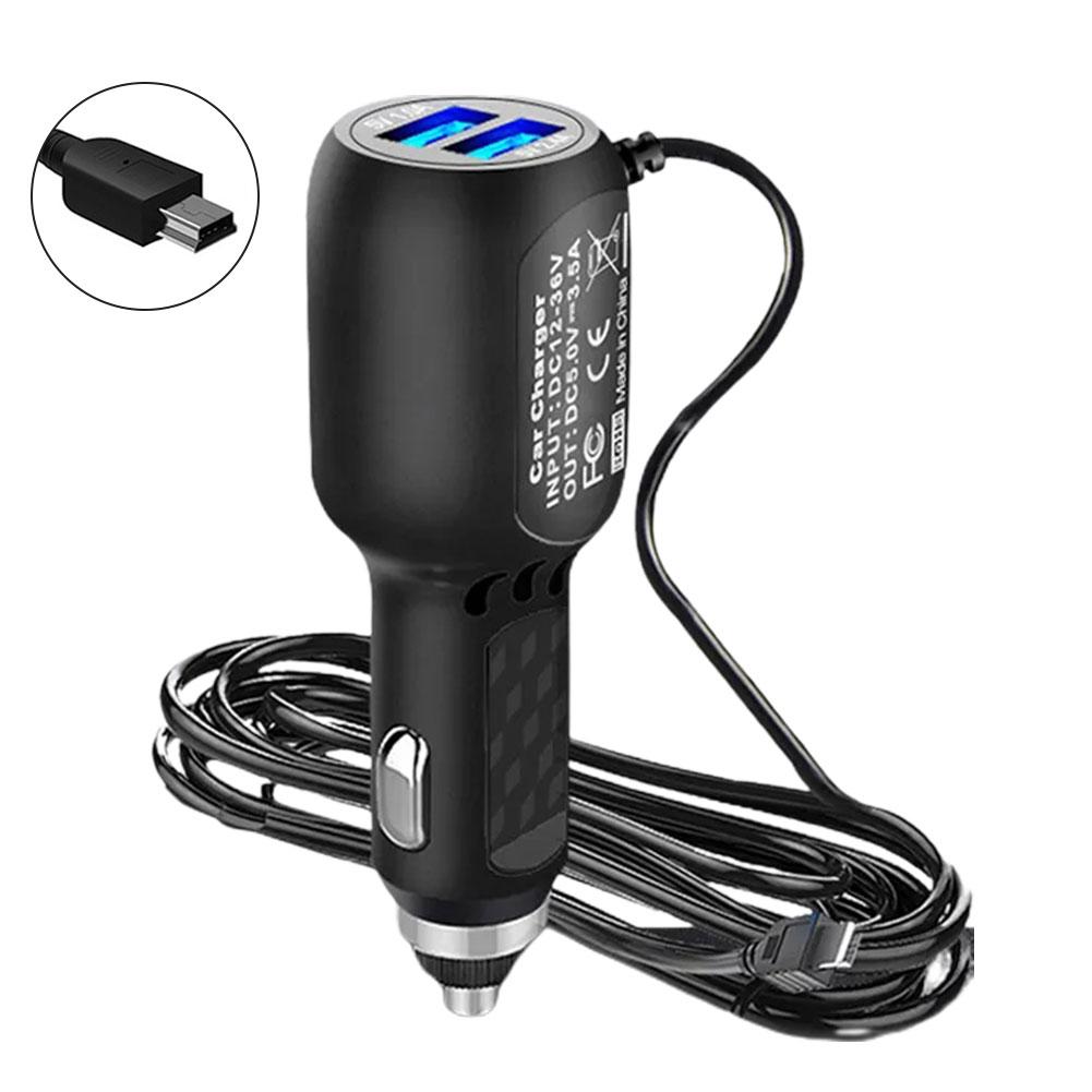 Cable de carga DVR de 12V para cámara de salpicadero de coche, Mini Cable USB de 3,5 M, fuente de alimentación para DVR, GPS: Default Title