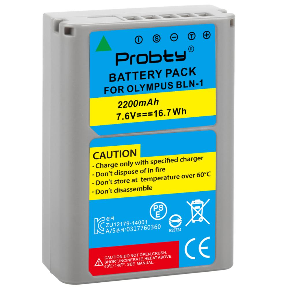 Batería de repuesto de 2200mAh BLN-1 BLN 1 PSBLN1 PS-BLN1 PS BLN-1, Cargador USB LCD de un solo canal para Olympus E-M5, OM-D E: 1 Pc Battery