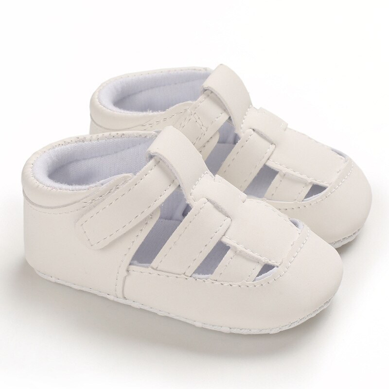 Sommer baby takrenne sandaler lerret baby sko stjerne myk såle krybbe joggesko sandaler sko baby sko 0-18m: C -629- hvite / 7-12 måneder