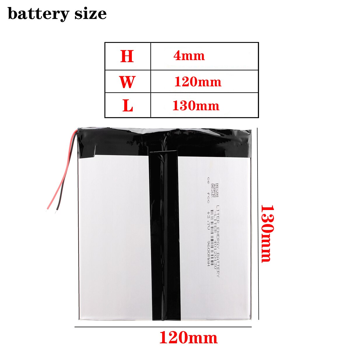 3.7V 9600mAH 40120130 Li-ion battery Battery Cell for 9.7&quot; 10.1&quot; Spark, V99 Tablet PC 4.0*120*130mm