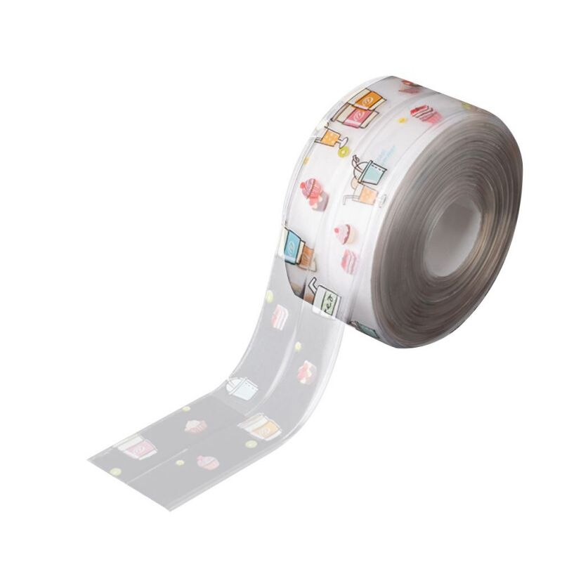 Kitchen Self-Adhesive Sink Waterproof Strip Caulk Strip PVC Waterproof Sealing Tape Floor Wall Edge Protector: C