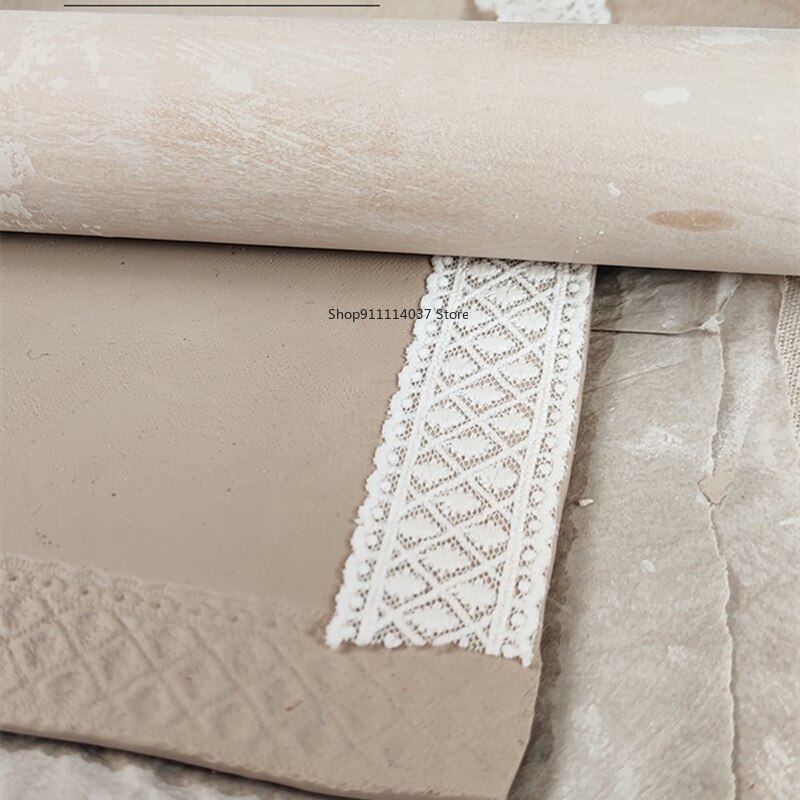 Ensemble d&#39;outils d&#39;impression de dentelle de poterie, outils d&#39;impression de frottement de dentelle de Texture, Kits de motifs en relief de fleurs/forme de papillon, moule d&#39;argile de bricolage