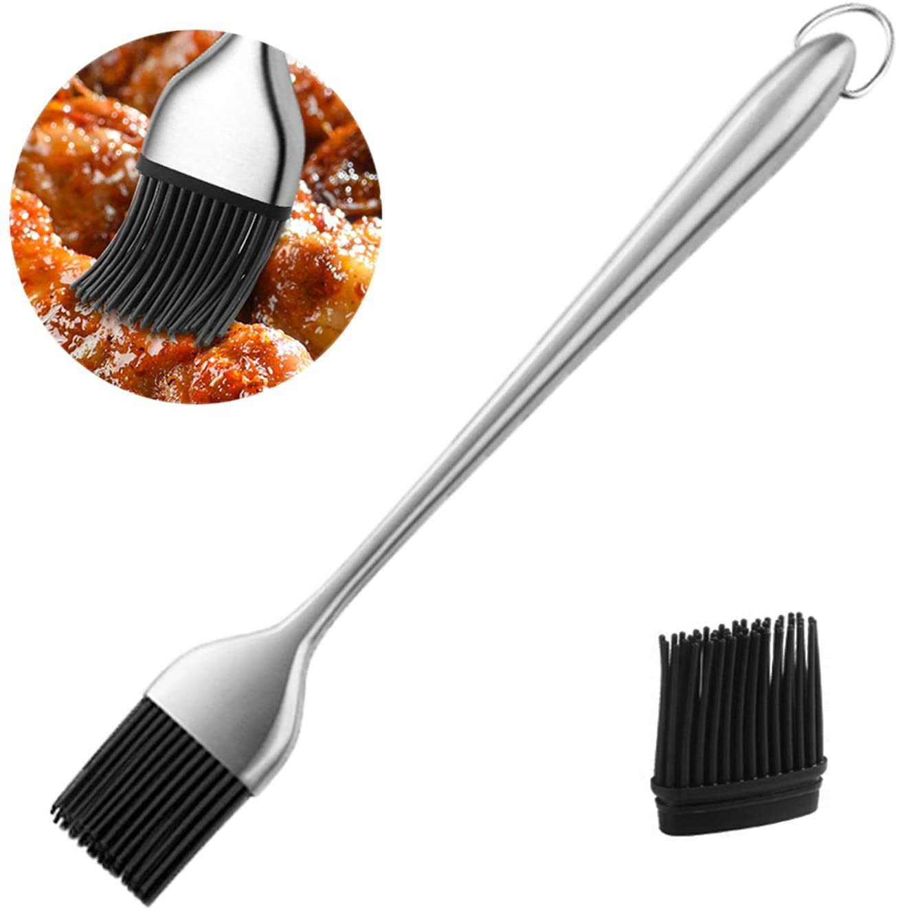 Sauce Basting Brush Kitchen Oil BBQ Grill Brush Stainless Steel Cooking Barbecue Brushes Silicone Pastry BBQ Accessories