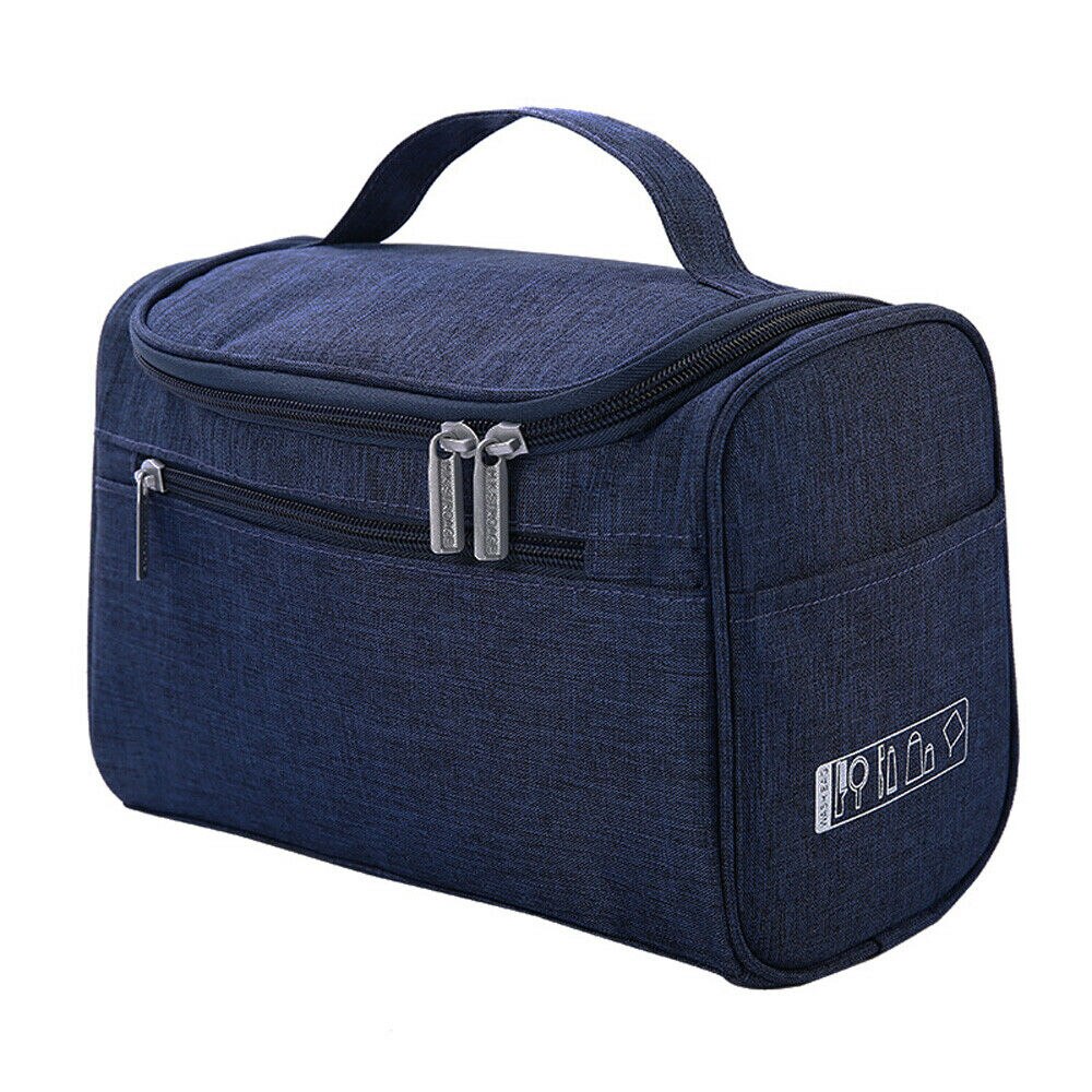 Stijl Mode Dames Oxford Grote Capaciteit Waszak Dame Draagbare Toilettas Reizen Opknoping Organisator: Navy Blue