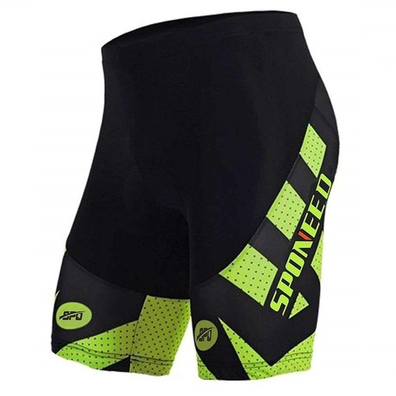 Bicycle Shorts Cycling 4D Gel Padded Pants Shockproof MTB Bicycle Pants: Green / S