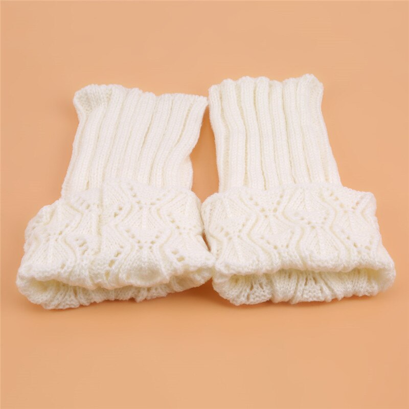 Dames gehaakte laarsmanchetten gebreide korte beenwarmers uitgeholde toppers laarzen enkelwarmers winter beenwarmers: Wit