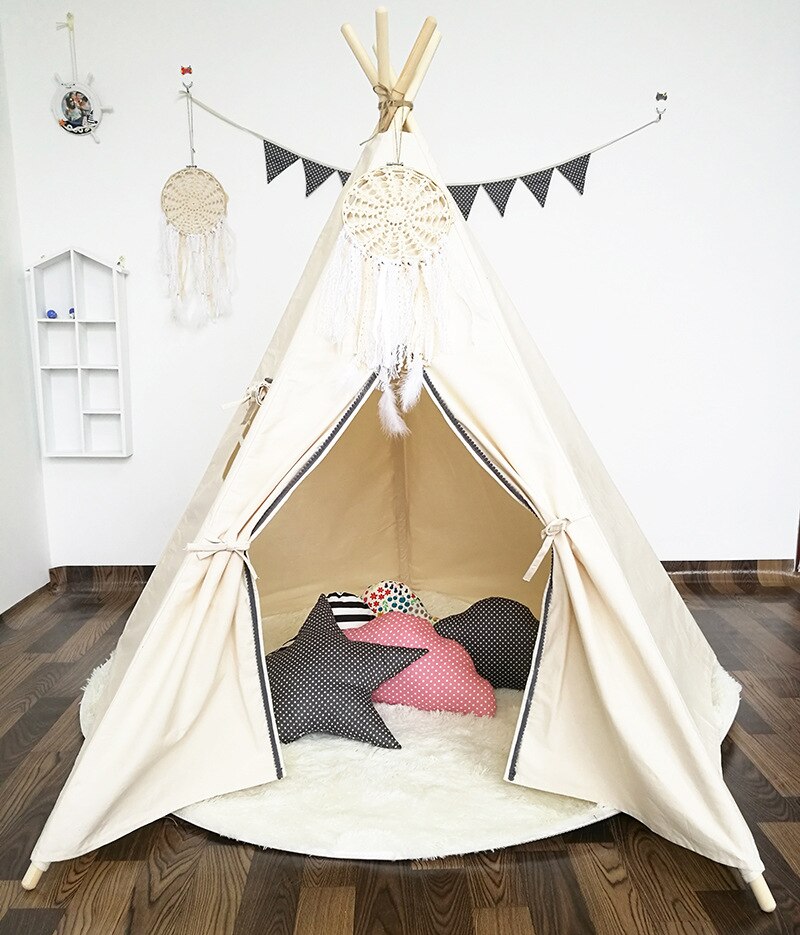 [TOP] Soft Cotton Kids Play Tent Rug Princess Playhouse Castle Home Crawling Toy Children Teepees Tipi house ( only the rug pad)