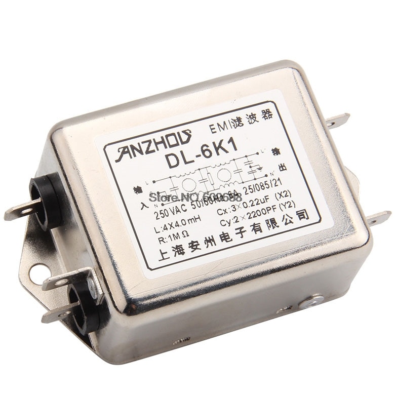 Filter DL-6K1 3A 6A 10A 250V Double-Section High Performance EMI Power Filter DL-3K1 DL-10K1