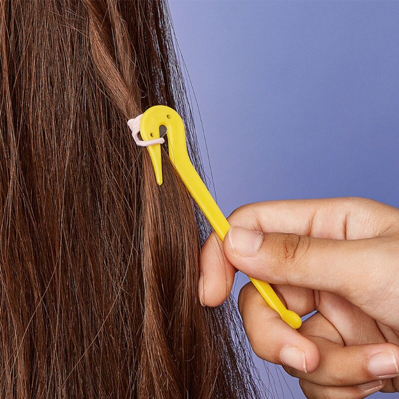 Cortador de gomas elásticas para el cabello, herramientas para cortar coletas, sin dolor, desechables, goma