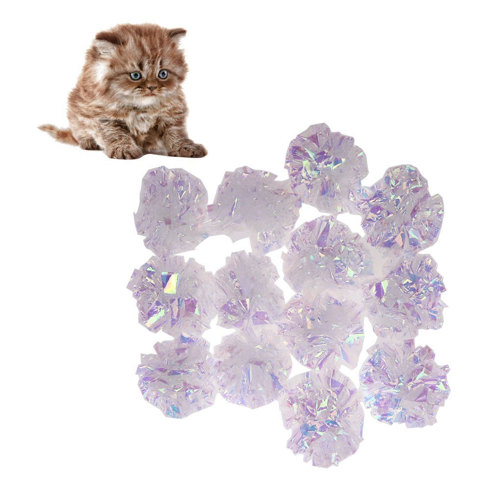 12/24 stk kat mylar crinkle bolde farverige kat legetøj ring papir killing spille lyd bold interaktivt kæledyr legetøjsprodukt til katte leg