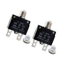 2pcs 5A For cars, trucks, ships Circuit Breaker Overload Protector Switch Fuse Resettable 125/250V Good