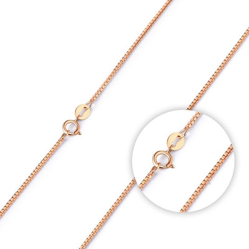 Lo Paulina Echt 925 Sterling Zilveren Box Ketting Voor Vrouw 40 cm/45 cm Collier Goud/Rose goud Kleur Kraag LPS002