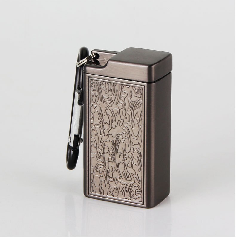 Mini Cenicero portátil viene con llavero mosquetón Cenicero de metal para exteriores: Bronze