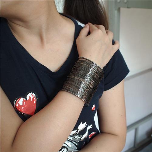 UKMOC Multi Schicht Legierung Draht Geöffnet Manschette Armreifen Armbänder Für Frauen ErkläSprosse Schmuck Charme Zubehör Party