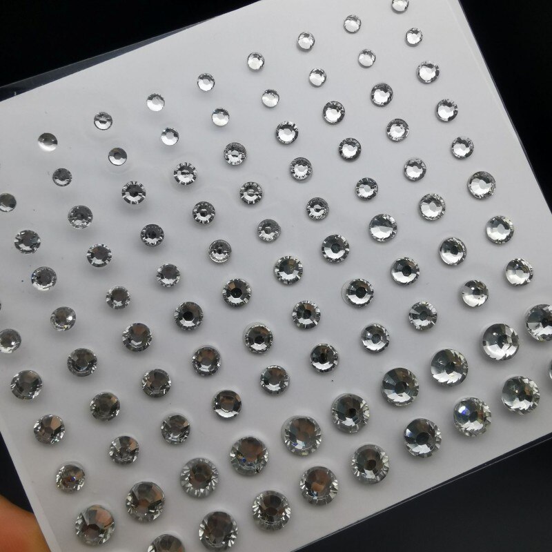 1 ark øjne ansigt makeup diamanter festival kropsdekoration krystal midlertidige tatoveringer juveler klistermærker selvklæbende rhinestones