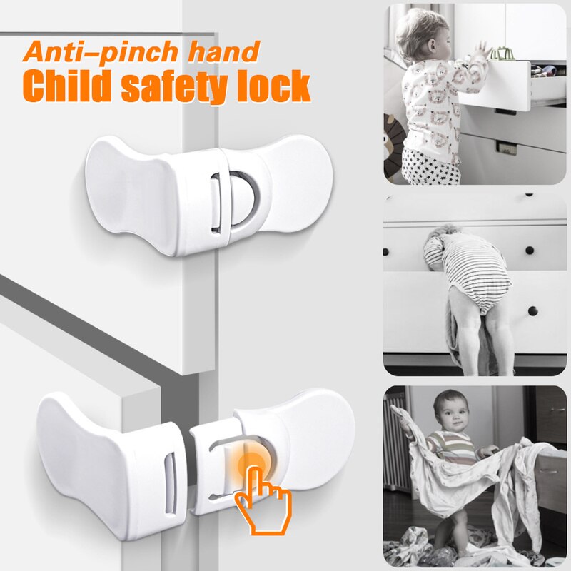 Door Cabinet Lock Plastic Protection Child Safety Cabinet Lock Baby Proof Security Protector Drawer Kids Safety Door Lock