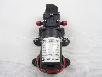 Bomba de diafragma de água dc, bomba de diafragma de 12v, 130psi, 6l/min, bomba de água de alta pressão automática, impulsionadora, interruptor automático de 72w: straight