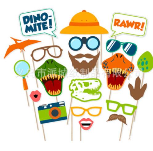 Funny Birthday Photo Booth Props DIY Mr Mrs Wedding Groom Bridal Party Decor Baby Shower Bride To Be Bride Team Shooting Props: 20PCS Dinosaur
