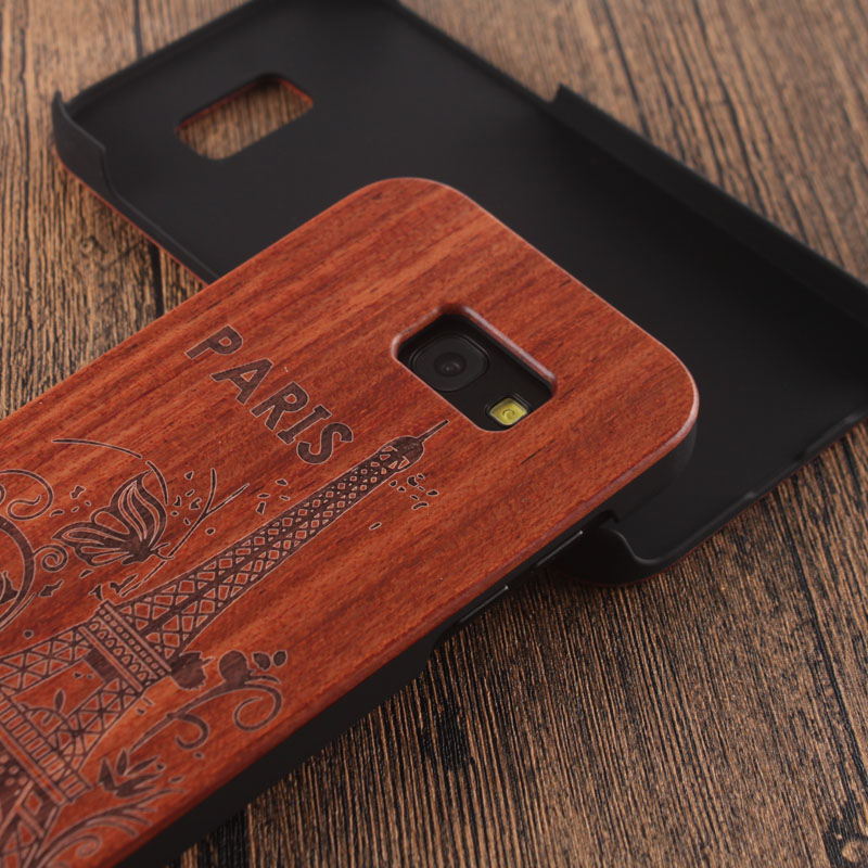 Caja de madera de bambú con cabeza de calavera de Mandala para samsung galaxy A5 funda de madera para samsung galaxy A5 funda de teléfono móvil funda de madera