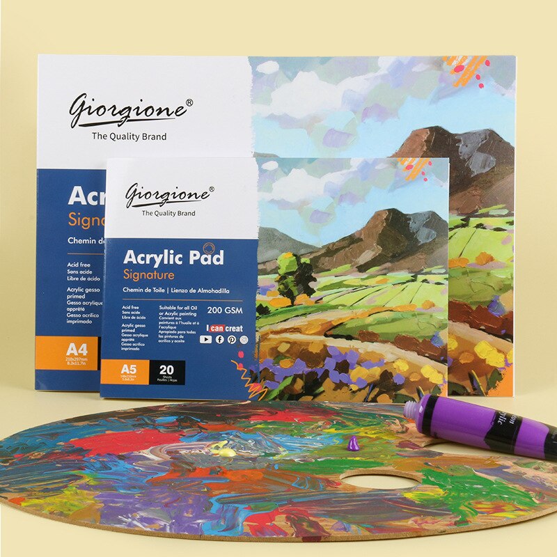 Acrylic paint book 20 sheets A3/A4/A5 oil painting paper special pigment notepad painting book painting artist