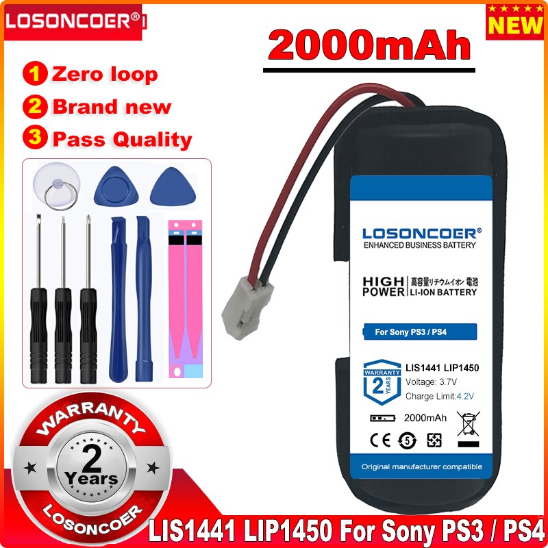 LIS1441 LIP1450 2000mAh Battery for Sony PS3 Move PS4 PlayStation Move Motion Controller Right Hand CECH-ZCM1E Batteries