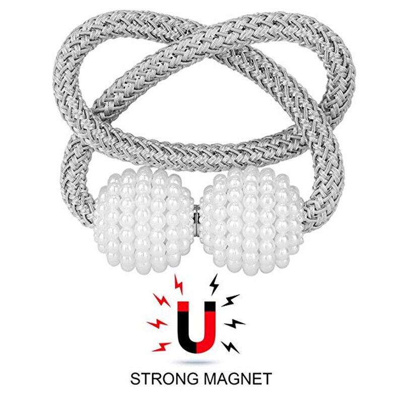 Pinces à rideaux magnétiques 2 pièces, pinces à rideaux, support de rideau, pompon, Clips magnétiques pour embrasses, attaches arrière, accessoires de décoration pour la maison