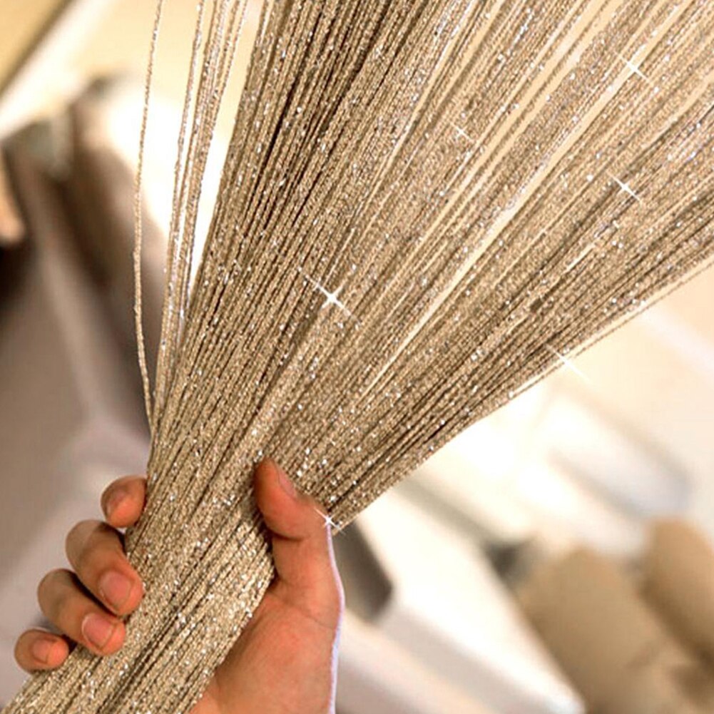 Luxury String Curtains Door Shiny Patio Bedroom Fringe Fly Screen Hanging Room Divider Window Wedding Home Decor