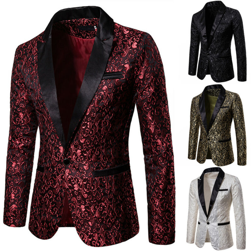 männer Stilvolle Luxus lässig Jahrgang Paisley Blazer Urban Clever Mantel Anzug Jacke Formale Abend Party Kleid