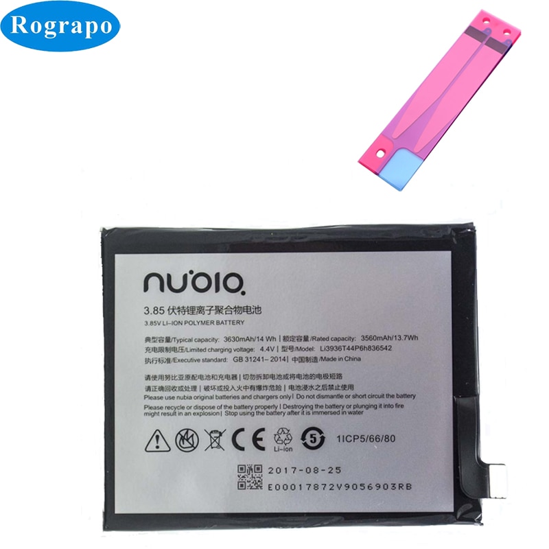 3630mAh Li3936T44P6h836542 Batteria Del Telefono Mobile Originale Per ZTE / Nubia M2 Dual SIM TD-LTE NX551J Batterie di Accumulatori