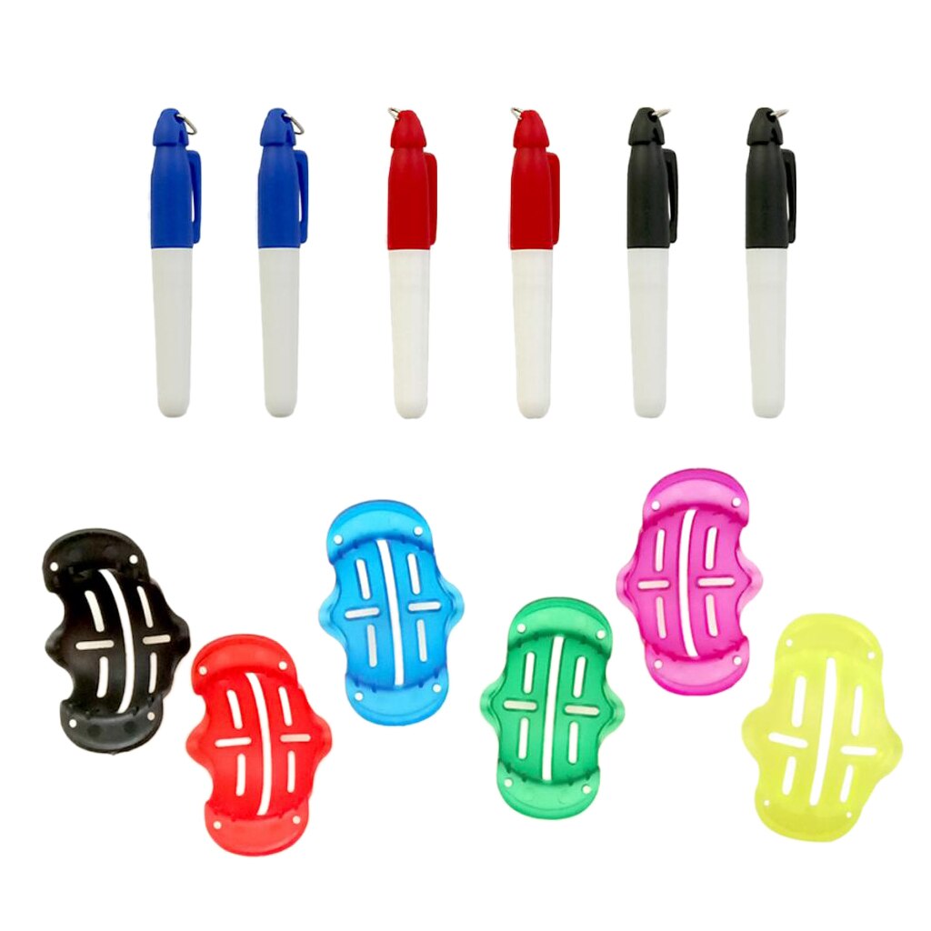Marqueur de balle de Golf, outil de dessin de ligne, 3 stylos de couleur, modèle, pochoir, tampon
