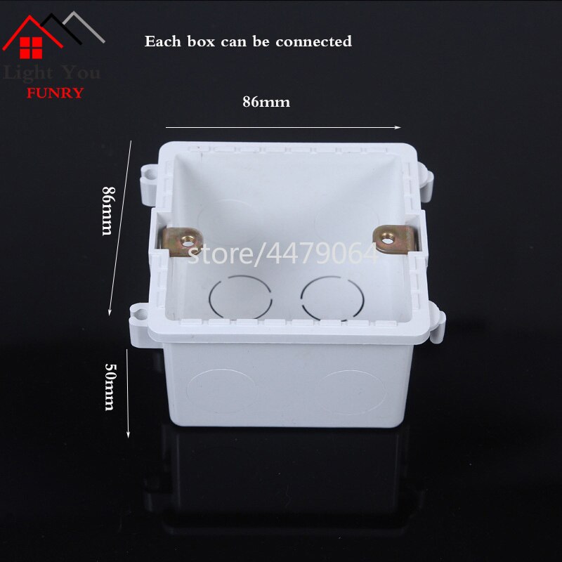 Switch Socket junction installation box universal box multi-splicing box flame retardant bottom box 86mm*86mm*50mm
