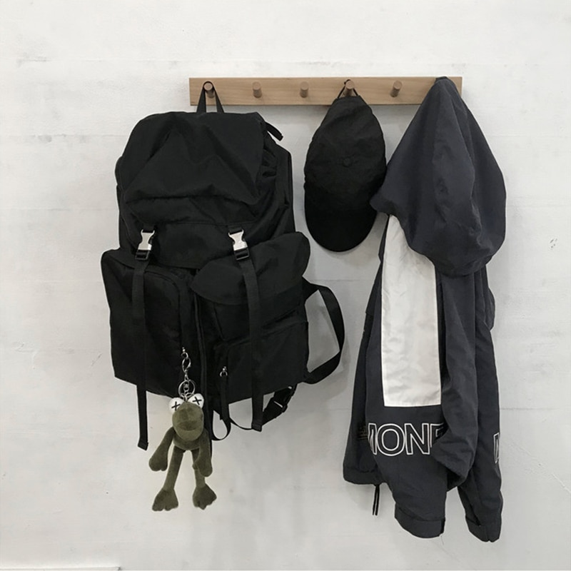 Mochila resistente al agua para hombre y mujer, mochila de viaje multifunción negra, mochila grande informal para ordenador portátil, mochila para el colegio