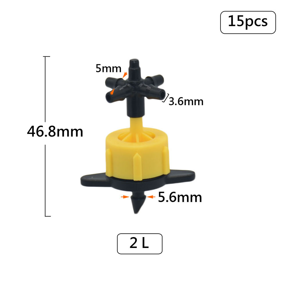 2L 4L 8L Dripper Arrow Dropper Irrigation Connector 3/5mm 2/4-Way Drip Arrow Greenhouse Drip Irrigation System: light yellow