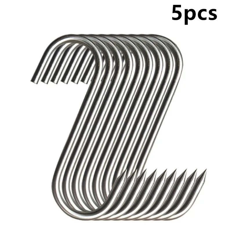 Crochet en S en acier inoxydable avec pointe pointue, crochet de suspension pour viande, outils de cuisson pour magasin de boucher, crochets de cuisine, Organization de stockage à domicile: Bronze