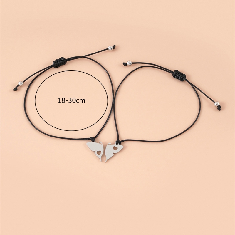 Holle Stiksels Vlinder Geweven Paar Armband Beste Vriend Bijpassende Armband
