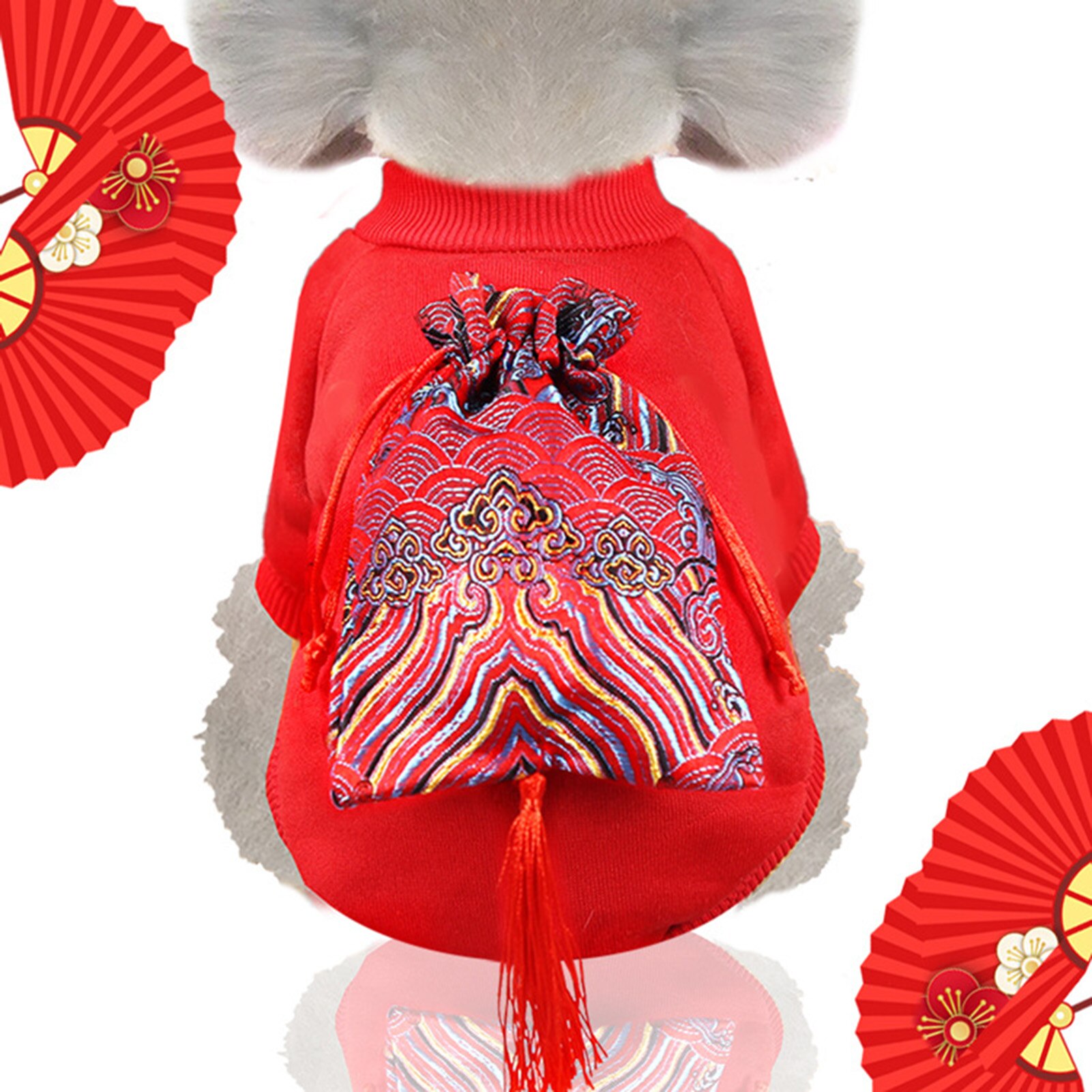 Chinese Jaar Stijl Huisdier Doek Rode Trui Met Grabbelton Chinese Stijl Trui Voor Kat En Hond K888