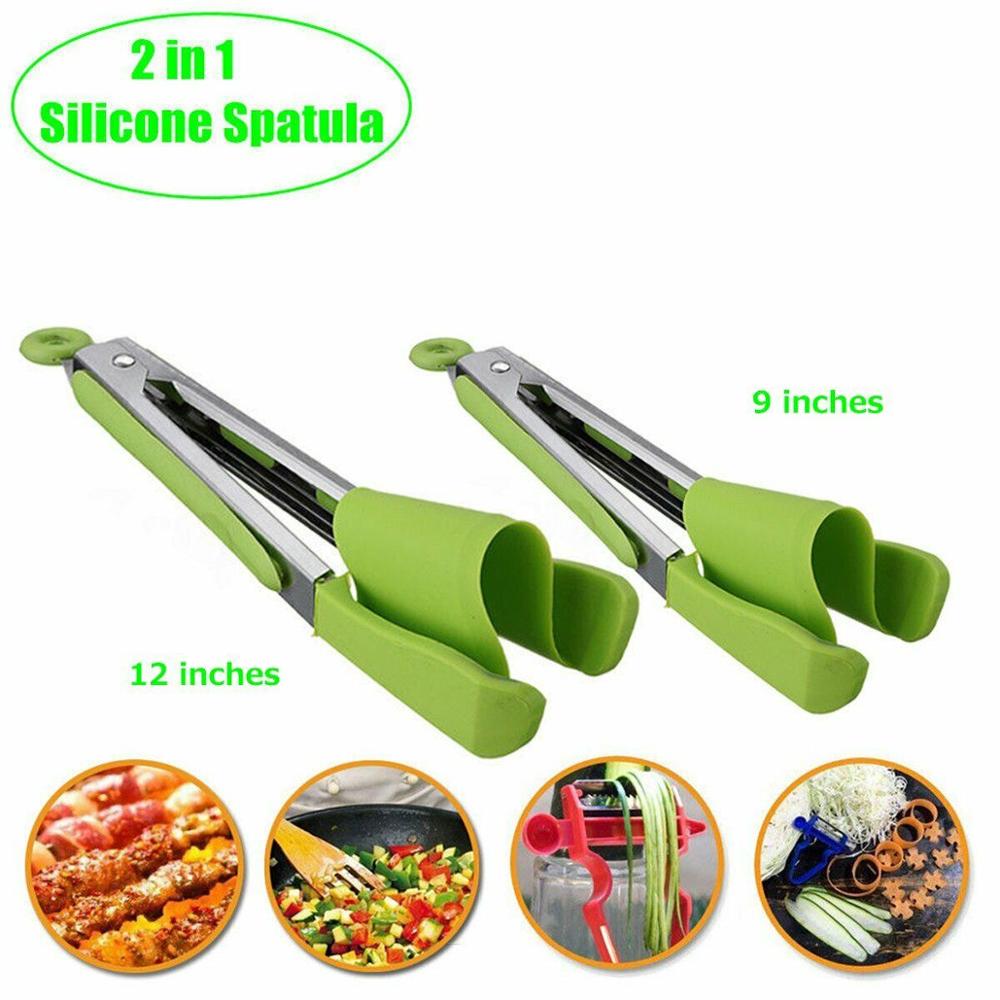 Novità spatola e pinze da cucina intelligenti 2 in 1 pinza da cucina in silicone antiaderente resistente al calore con telaio in acciaio inossidabile